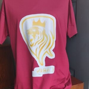 Red Graphic T-Shirt with Lion Design
